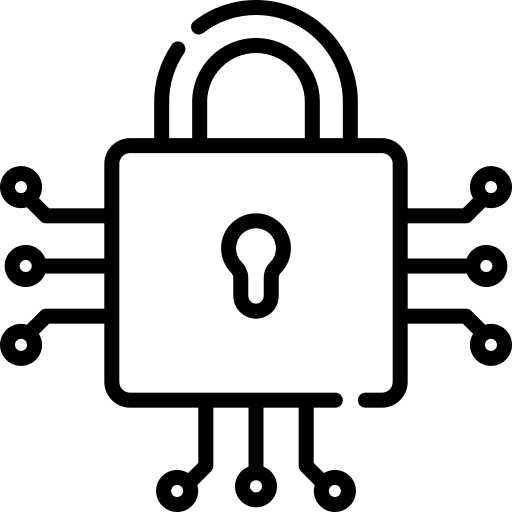 Padlock security connection network icon