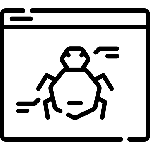 Bug web browser window bug icon Bug web browser window bug icon