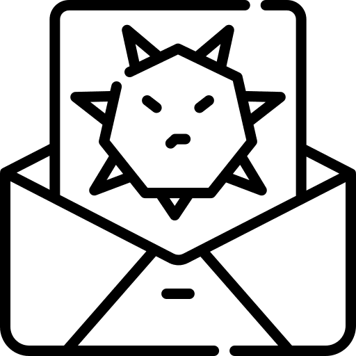 Spam envelope malware mail icon Spam envelope malware mail icon