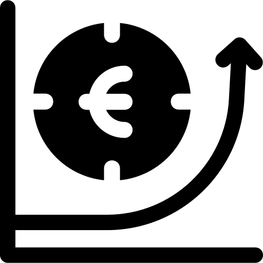 Growth money euro growth icon Growth money euro growth icon