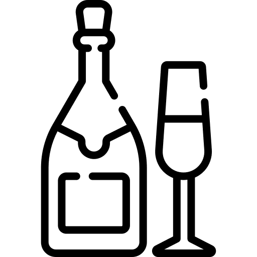 Champagne beverage bottle celebration icon