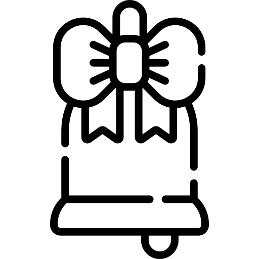 Bell musical instrument xmas bow icon