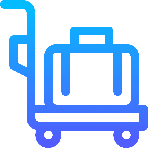 Luggage cart travel suitcase luggage cart icon