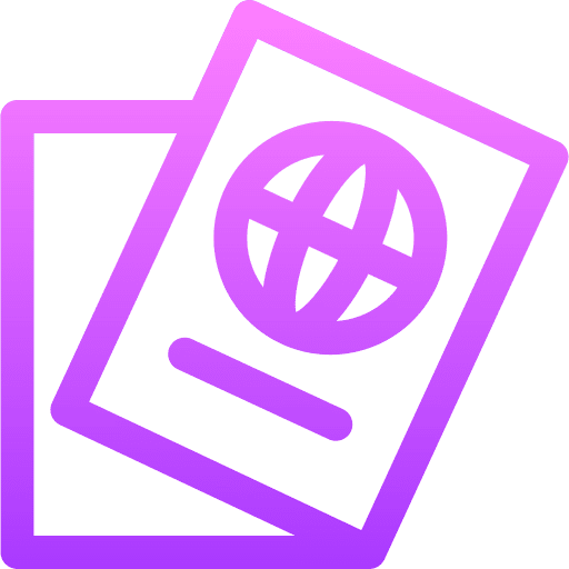 Passport trip visa identification icon