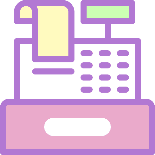 Cash register electronics supermarket store icon Cash register electronics supermarket store icon
