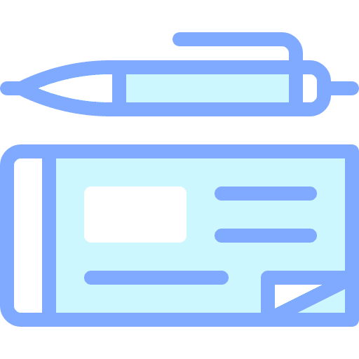 Cheque business and finance cheque writing tool icon Cheque business and finance cheque writing tool icon