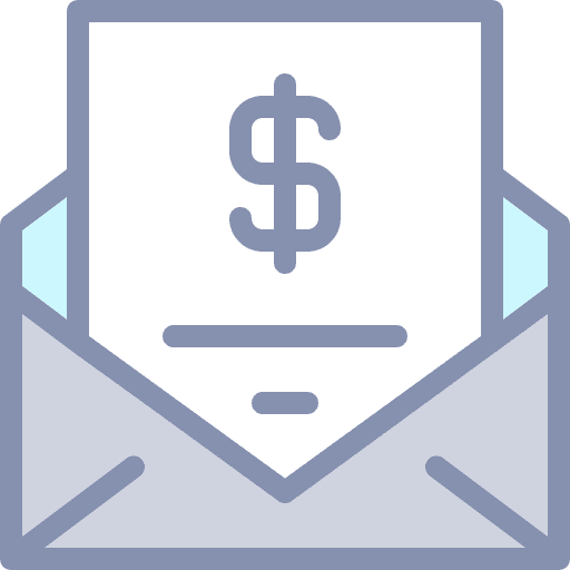 Mail accounting envelope money icon Mail accounting envelope money icon