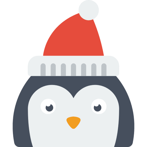 Penguin animal christmas hat icon