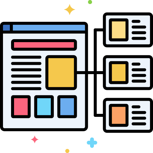 Content dynamic web page networking icon