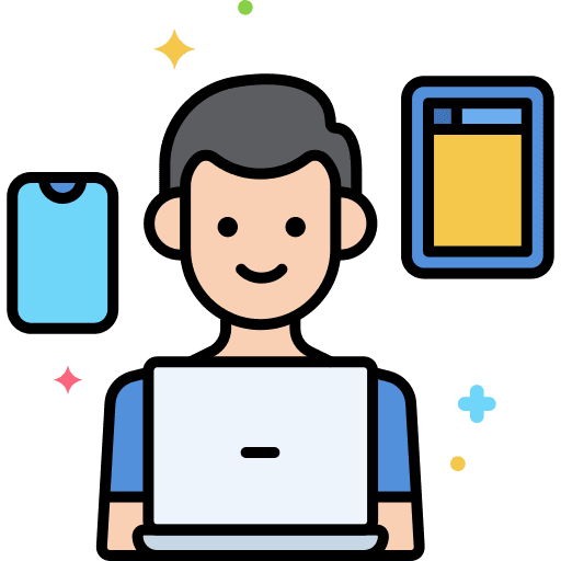 Male user programmer digital male user icon