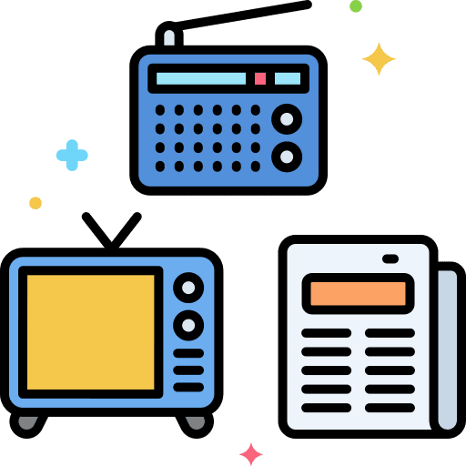 Media radio technology newspaper icon