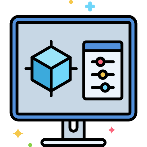 3d modeling 3d cube vector computer icon