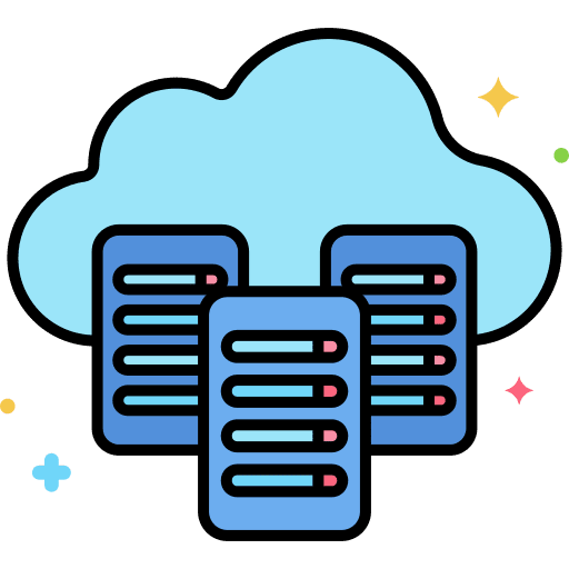 Hosting services seo and web hosting services cloud data icon