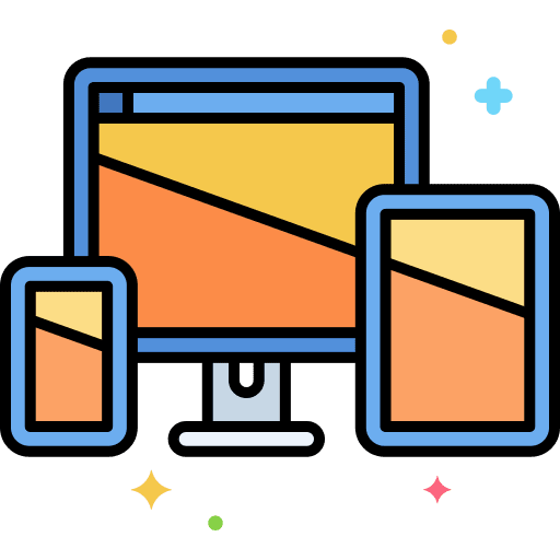 Responsive design tablet monitor technology icon