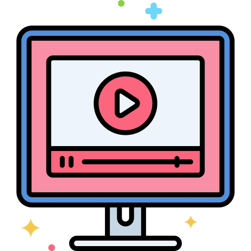 Video streaming youtube play video player icon