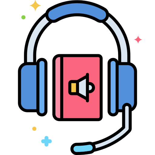 Audio book elearning education communications icon