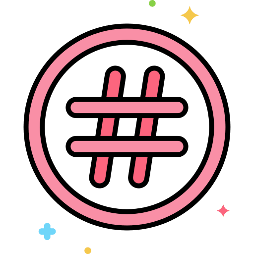 Hashtag communications engagement digital marketing icon