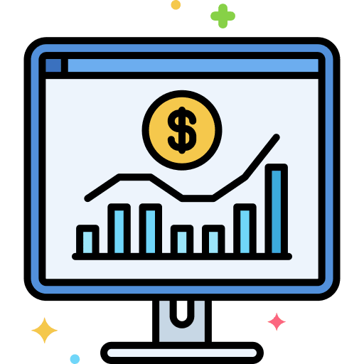 Marketing bar chart money marketing icon