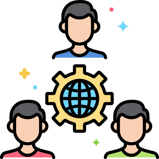 Outsourcing worldwide business and finance world icon