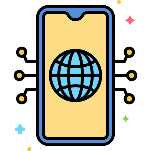 Technology worldwide mobile phone cellphone icon