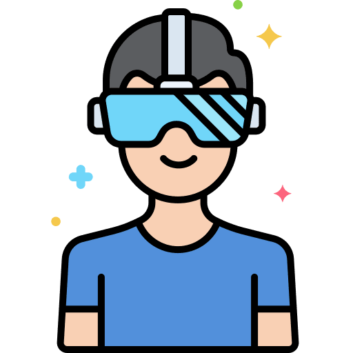 Virtual reality user data virtualization vr glasses icon