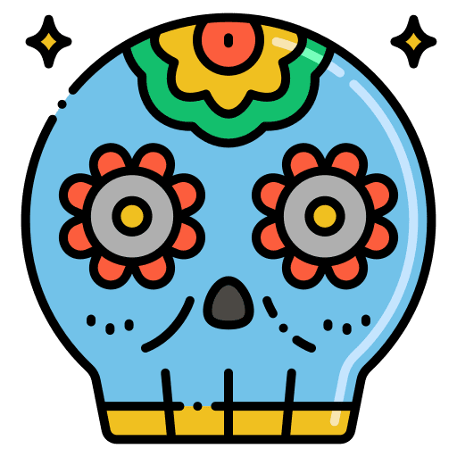 Dia de muertos day of the dead traditional craft icon