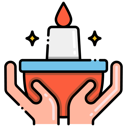 Diwali hand fire lamp icon