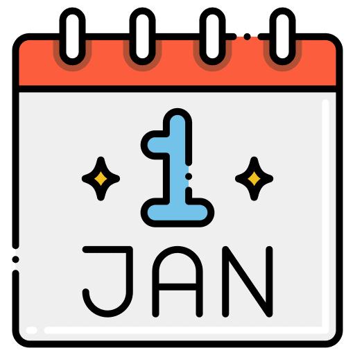 New year calendar date new year icon