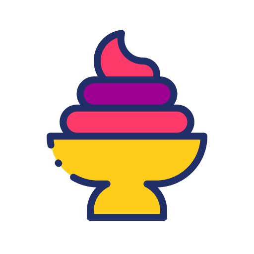 Cream food and restaurant sweet whipped cream icon