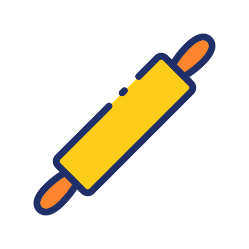 Rolling pin food and restaurant baker cooking equipment icon Rolling pin food and restaurant baker cooking equipment icon