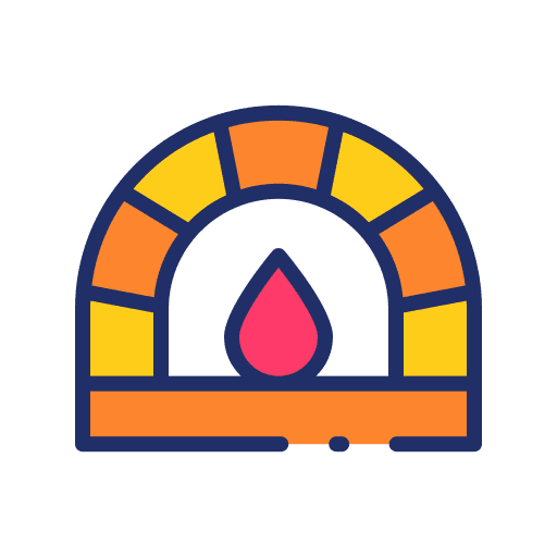 Stone oven bake food and restaurant stone oven icon Stone oven bake food and restaurant stone oven icon