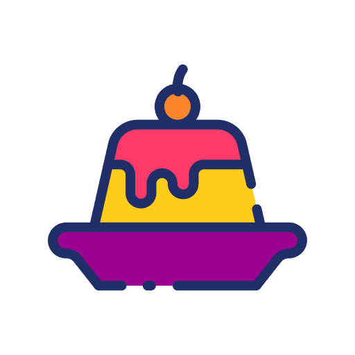 Pudding sugar sweet food and restaurant icon Pudding sugar sweet food and restaurant icon