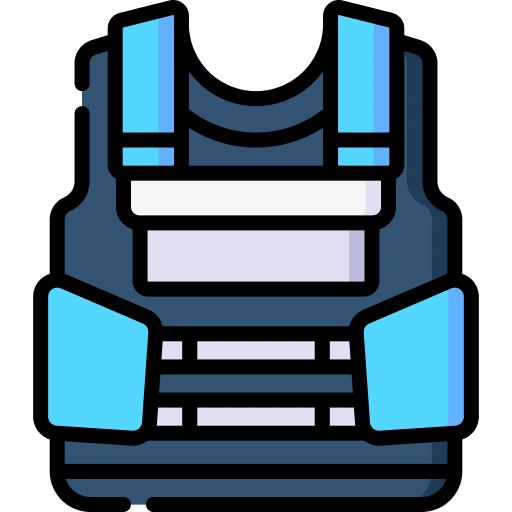 Bulletproof vest security high visibility vest lifesaver icon Bulletproof vest security high visibility vest lifesaver icon