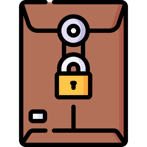 Confidential envelope document file icon Confidential envelope document file icon