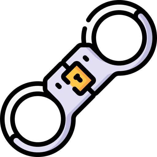 Handcuffs shackle prision security icon Handcuffs shackle prision security icon
