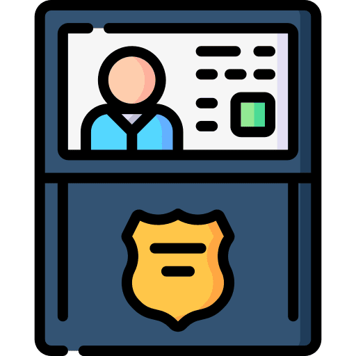 Police identification id card id police icon