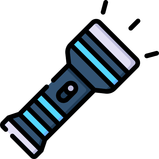 Flashlight exploration investigation illumination icon Flashlight exploration investigation illumination icon