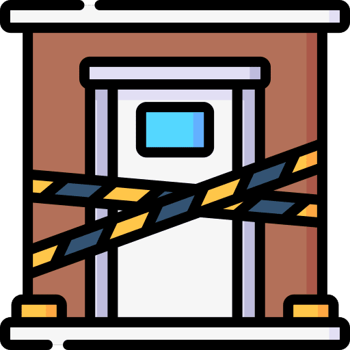 Police line signaling door crime scene icon Police line signaling door crime scene icon