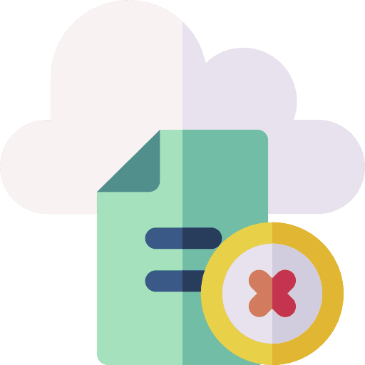 File multimedia cancel cloud storage icon