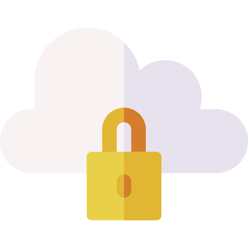 Security cloud computing locked password icon