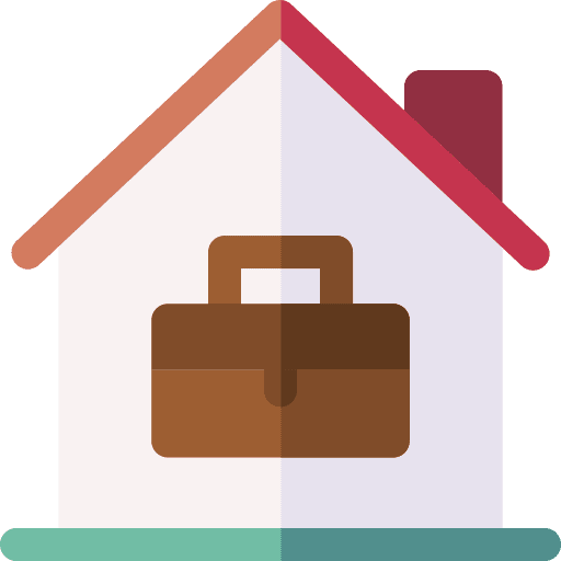 Teleworking work from home house telecommuting icon