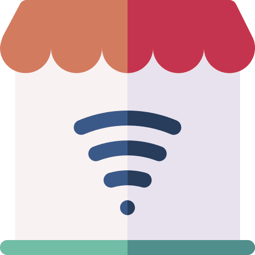Online shop online wifi commerce and shopping icon