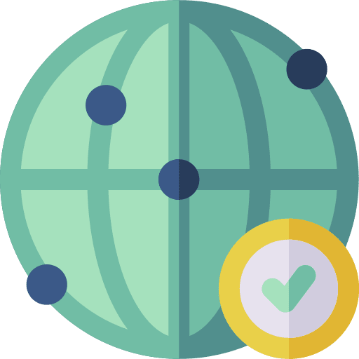 Connected seo and web connection check icon