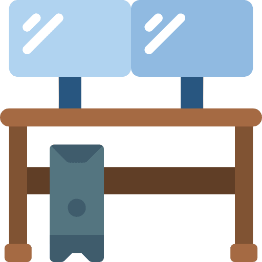 Desk monitor electronics desk icon