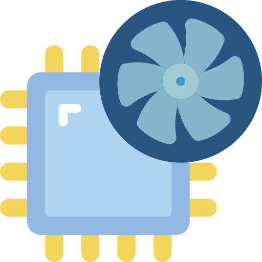 Cpu cooler computer fan icon