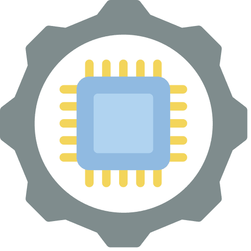 Gear cpu chip cog icon