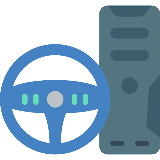 Pc tower steering wheel electronics wheel icon