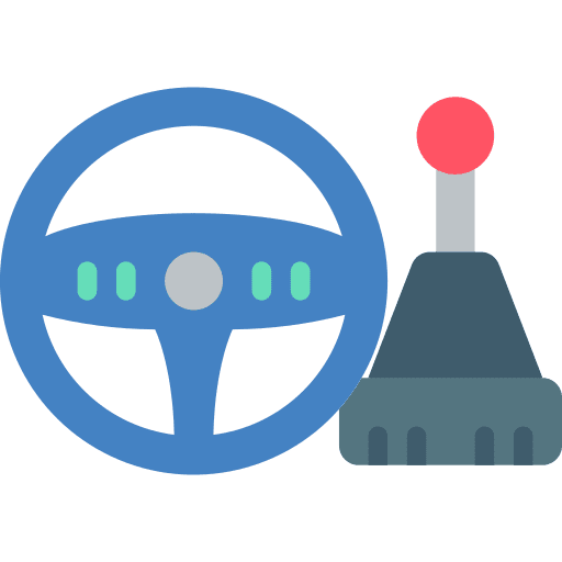 Steering wheel video game steering wheel driving icon