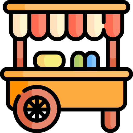 Food stall food cart street transportation icon