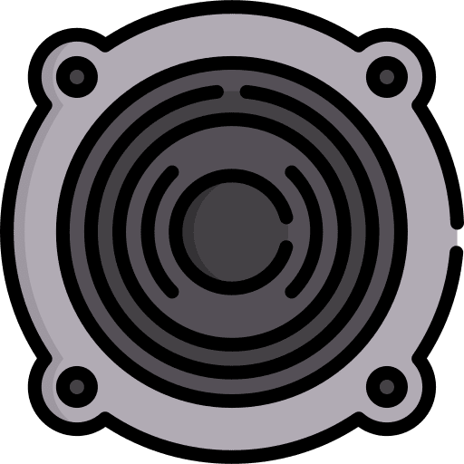 Woofer music and multimedia loudspeaker subwoofer icon Woofer music and multimedia loudspeaker subwoofer icon